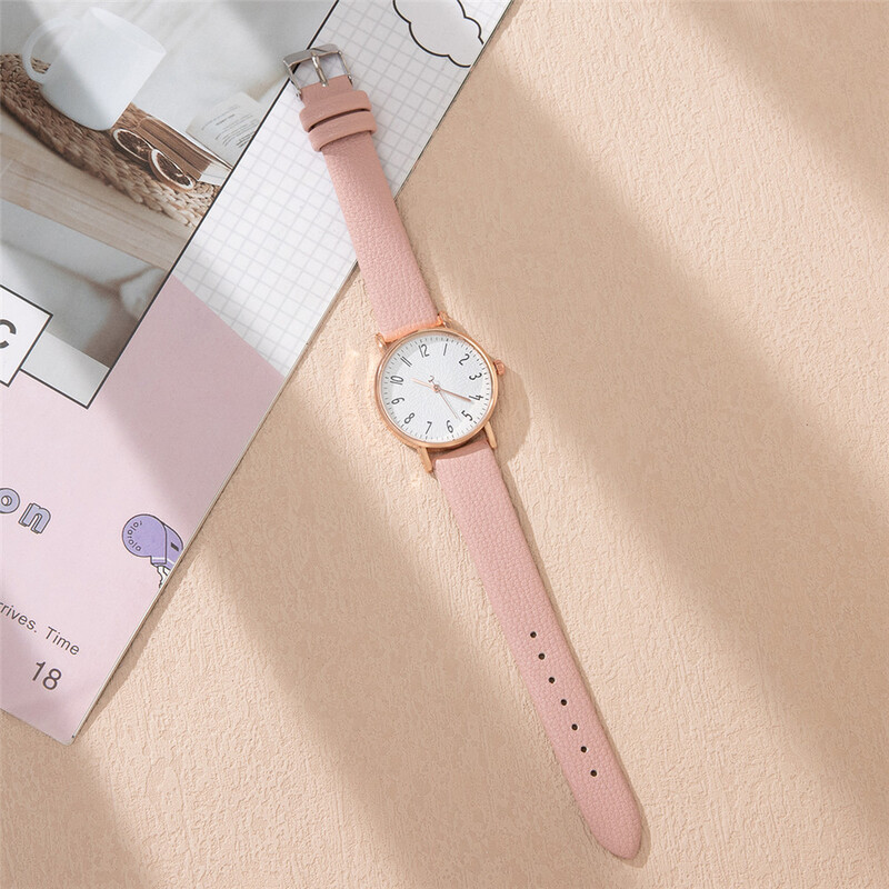Moda Doamnelor Digital Simplu Marca Cuarț Ceas Hot 2023 Nou Ocazional Roz Curea din piele Ceas Femei Rochie Ceasuri