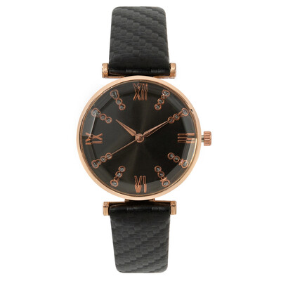 Ceasuri de damă de lux cu diamant cu design roman, ceasuri cu cuarț, modă, curea din piele verde, ceasuri de mână pentru femei