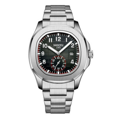 NIBOSI Ceas de mână de lux pentru bărbați, impermeabil, luminos, cu cronograf, pentru bărbați, ceasuri pătrate de cuarț din silicon, pentru bărbați, Relogio Masculino