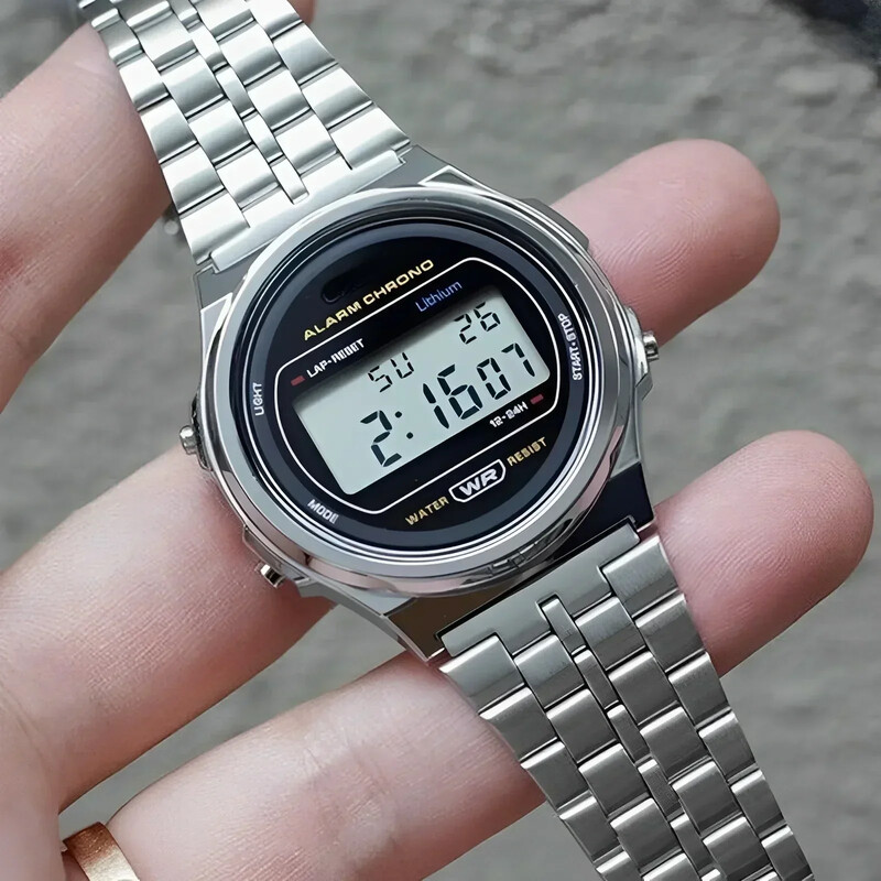 Noi ceasuri de mână sport digitale impermeabile pentru bărbați, femei, multifuncțional, cu LED-uri cu electroni, ceas de mână, ceasuri retro cu bandă de oțel