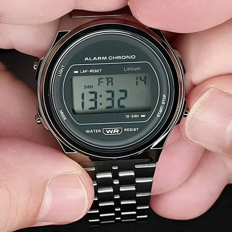 Noi ceasuri de mână sport digitale impermeabile pentru bărbați, femei, multifuncțional, cu LED-uri cu electroni, ceas de mână, ceasuri retro cu bandă de oțel