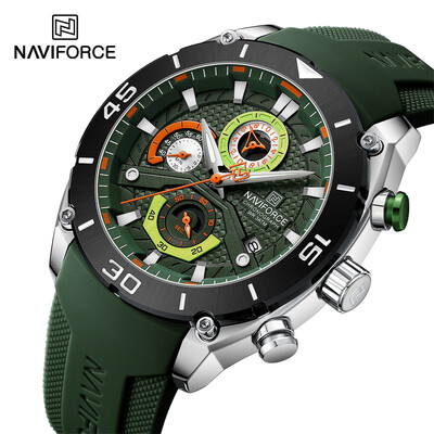 Ceas NAVIFORCE pentru bărbați, sport, ceas de mână cu quartz, cronograf, ceas militar, cu ceas luminos, cadou pentru bărbați, 2024