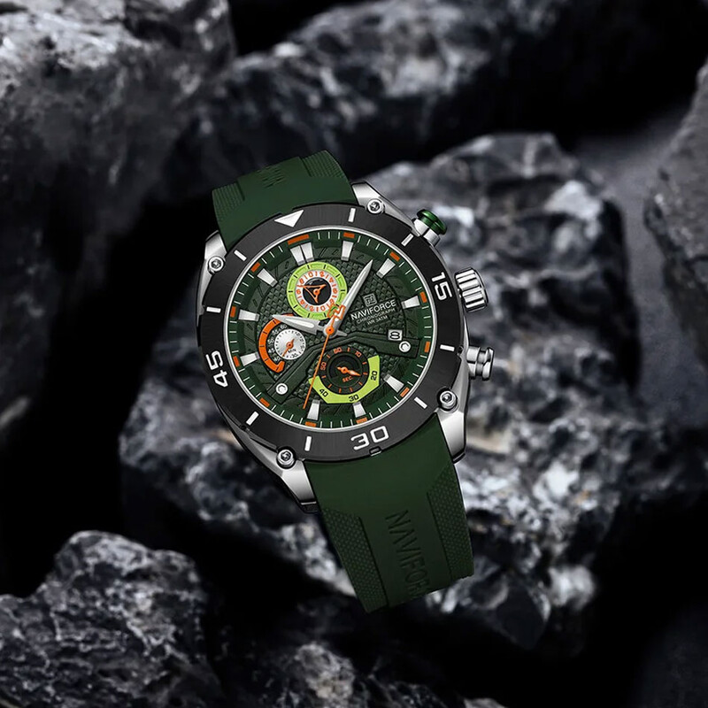 NAVIFORCE pulkstenis vīriešiem sporta ūdensizturīgs kvarca rokas pulkstenis hronogrāfs militārais pulkstenis ar gaišu Reloj Hombre vīriešu dāvanu 2024