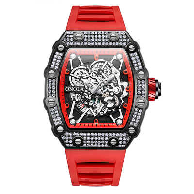 2022, ceas pentru bărbați, ONOLA, la modă, de lux, cu design cu incrustație de diamante, cu bandă impermeabilă, cu bandă, ceasuri pentru bărbați, ceas masculin