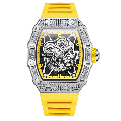 2022, ceas pentru bărbați, ONOLA, la modă, de lux, cu design cu incrustație de diamante, cu bandă impermeabilă, cu bandă, ceasuri pentru bărbați, ceas masculin
