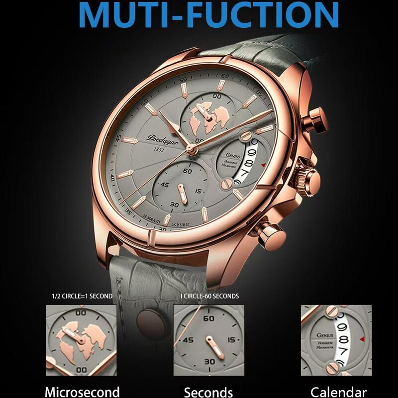 POEDAGAR Luksuzni brend Muški sat Kronograf Datum Vodootporni kožni satovi za muškarce Ležerni muški sat Sportski kvarcni muški sat