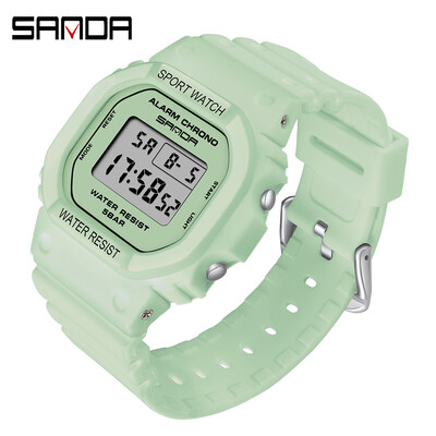 Sanda Fashion Ceasuri Bărbați Femei Ceas Digital LED Impermeabil în aer liber Pentru Femei Ceas Doamnă Sport Ceas de mână Relogio Feminino