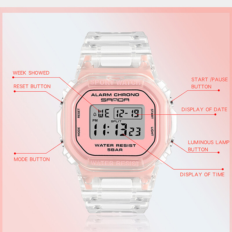 Sanda Fashion Ceasuri Bărbați Femei Ceas Digital LED Impermeabil în aer liber Pentru Femei Ceas Doamnă Sport Ceas de mână Relogio Feminino