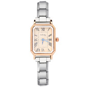 GEMOSA, elegant, pătrat, femei, bărbați, ceasuri cuarț, cifre romane, design minimalist, curea din oțel inoxidabil, petrecere, ziua de naștere, cadou zilnic