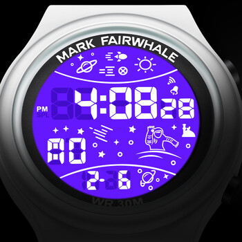 Mark Fairwhale Outdoor Sports Ανδρικό Ρολόι 4440 Λουράκι σιλικόνης Φωτεινό Ξυπνητήρι Αδιάβροχο ψηφιακό ρολόι για άνδρες και γυναίκες