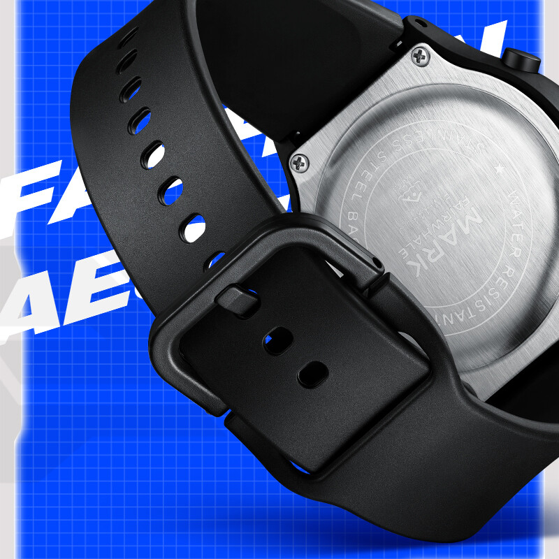 Mark Fairwhale Ceas pentru bărbați pentru sport în aer liber, curea din silicon 4440, ceas cu alarmă luminos, ceas digital impermeabil pentru bărbați și femei