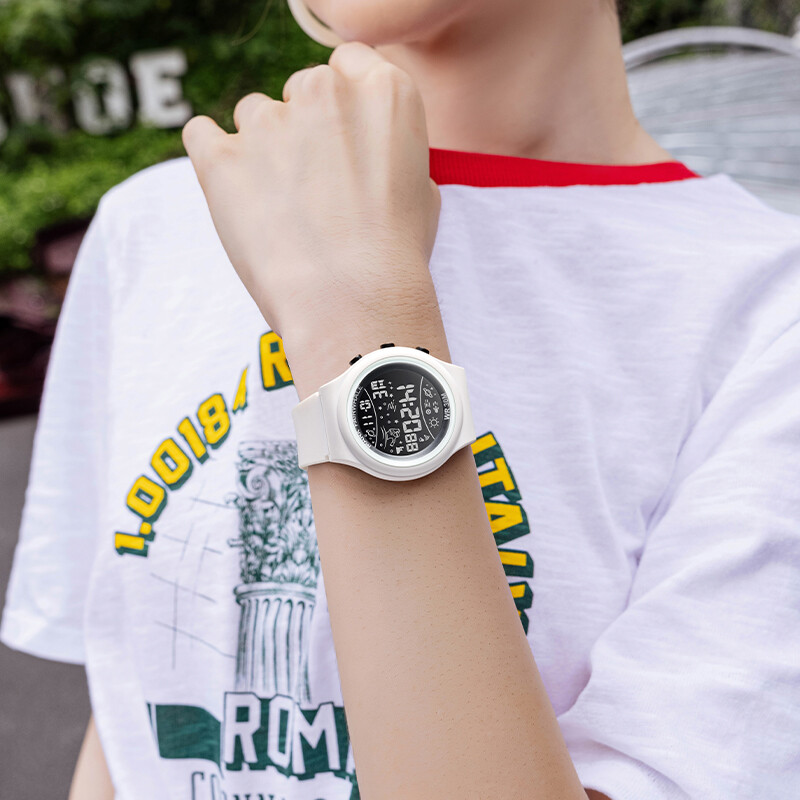 Mark Fairwhale Ceas pentru bărbați pentru sport în aer liber, curea din silicon 4440, ceas cu alarmă luminos, ceas digital impermeabil pentru bărbați și femei