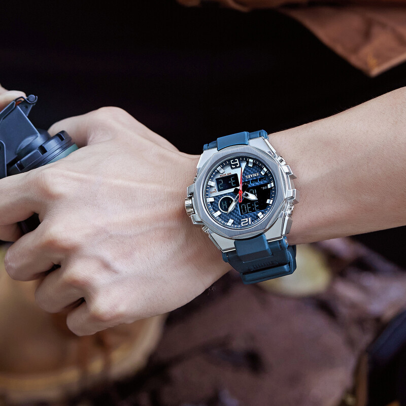 JAUNS Sporta Pulkstenis Vīriešu SMAEL Dual Time Watch Digitālais Led Pulkstenis Modinātājs 8103 Modes Vīriešu Rokas pulksteņi Digitālais LED Pulkstenis Sports