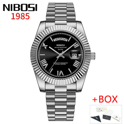 NIBOSI, marca de lux, ceas de cuarț, auriu, roșu, pentru bărbați, din oțel inoxidabil, rezistent la apă, luminoasă, săptămâna, ceasuri de modă pentru bărbați, ceasuri pentru bărbați