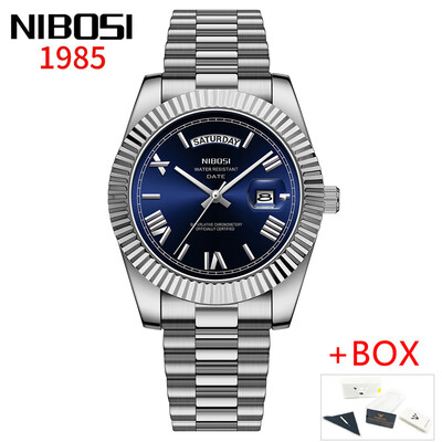 NIBOSI, marca de lux, ceas de cuarț, auriu, roșu, pentru bărbați, din oțel inoxidabil, rezistent la apă, luminoasă, săptămâna, ceasuri de modă pentru bărbați, ceasuri pentru bărbați