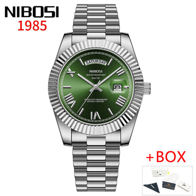 NIBOSI, marca de lux, ceas de cuarț, auriu, roșu, pentru bărbați, din oțel inoxidabil, rezistent la apă, luminoasă, săptămâna, ceasuri de modă pentru bărbați, ceasuri pentru bărbați