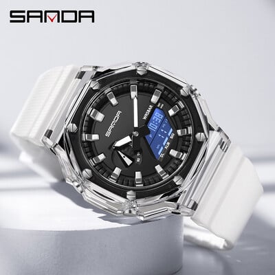 SANDA G Style Ceas electronic Multifunctional la modă Ceas digital LED Ceas cu alarmă militar Ceas cu quartz șoc Relogios