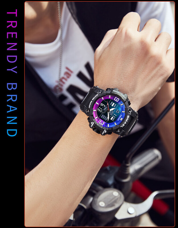 SMAEL 8049 sat Sport LED svjetlo Budilica Dual Time Display Vodootporan Week Auto Date Ručni satovi Kvarc