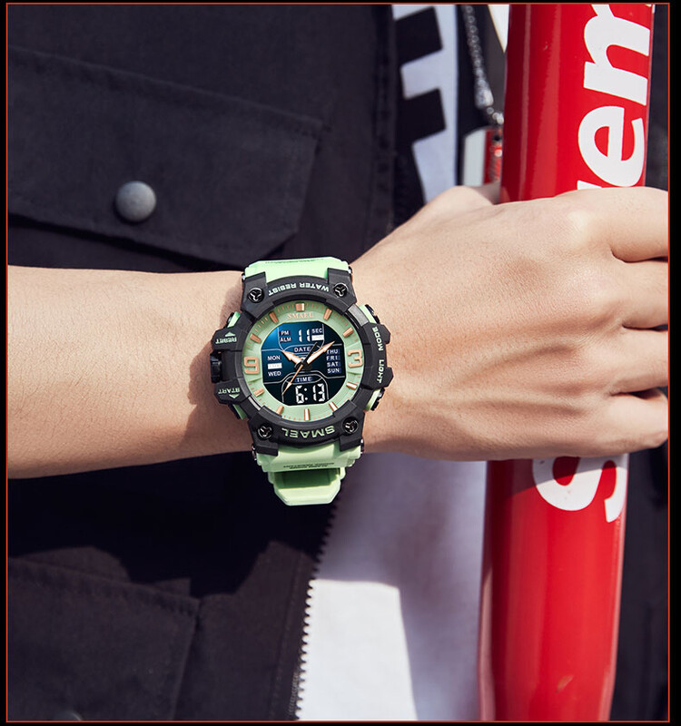 SMAEL 8049 sat Sport LED svjetlo Budilica Dual Time Display Vodootporan Week Auto Date Ručni satovi Kvarc