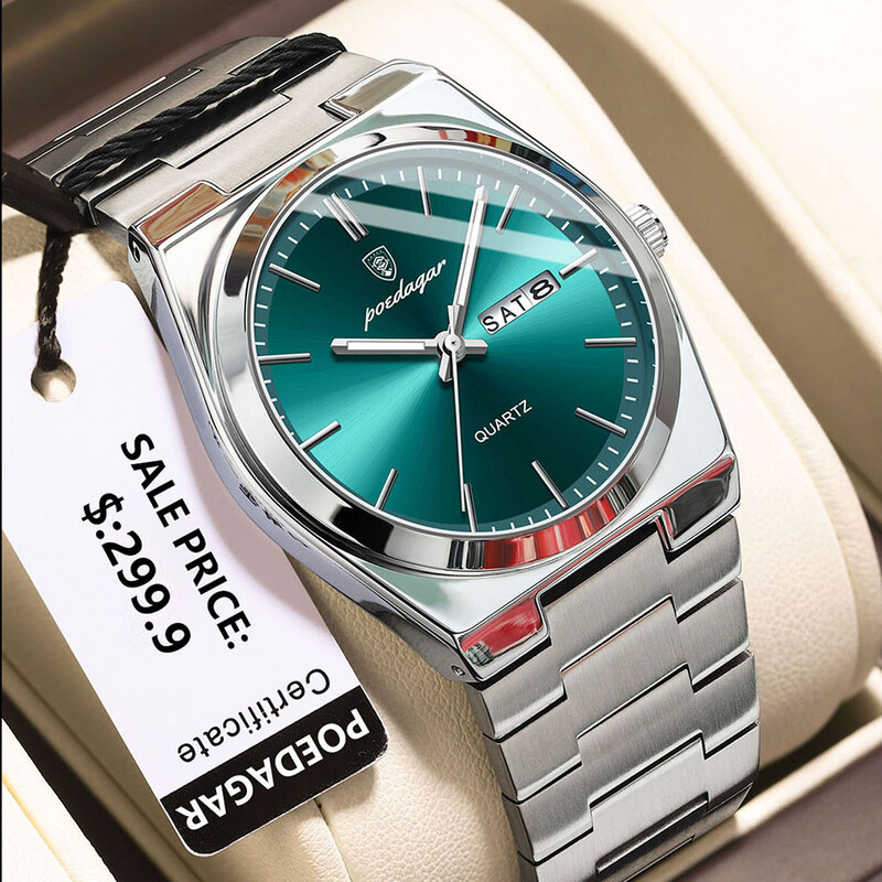 POEDAGAR Ceasuri Bărbați Fine Oțel Sport Moda Ceas Cuarț Original pentru Bărbat Impermeabil Luminos Data Weel Gentleman Trend Relo