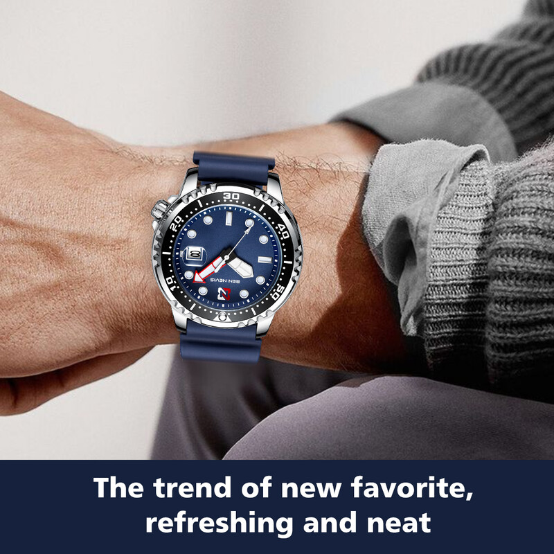 Бизнес кварцов мъжки часовник Мода Спорт за свободното време Единичен календар Водоустойчив часовник Мъжки часовник с кръгла уста Въртящ се многофункционален часовник