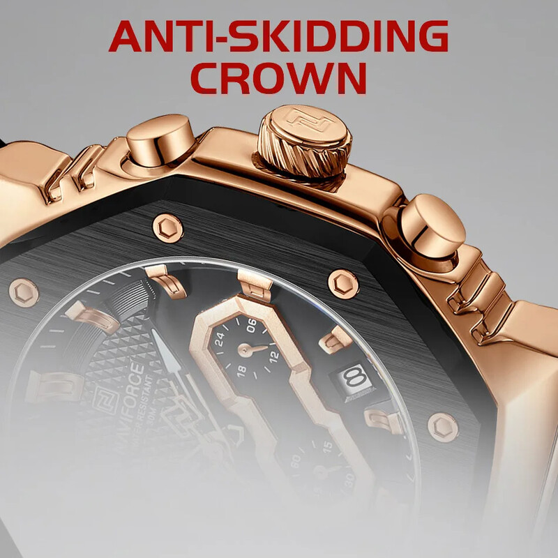 NAVIFORCE 2024 jauns vīriešu pulkstenis sporta silikona siksniņas hronogrāfs militārais kvarca rokas pulksteņi 3 atm ūdensizturīgs augstas kvalitātes pulkstenis