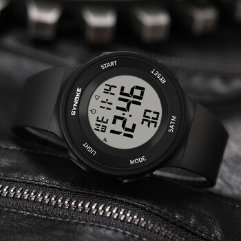 SYNOKE Sport Watch 5ATM Αδιάβροχο Unisex Fitness Tracker Ψηφιακή οθόνη Κοριτσίστικα ρολόγια για κολύμπι και καταδύσεις