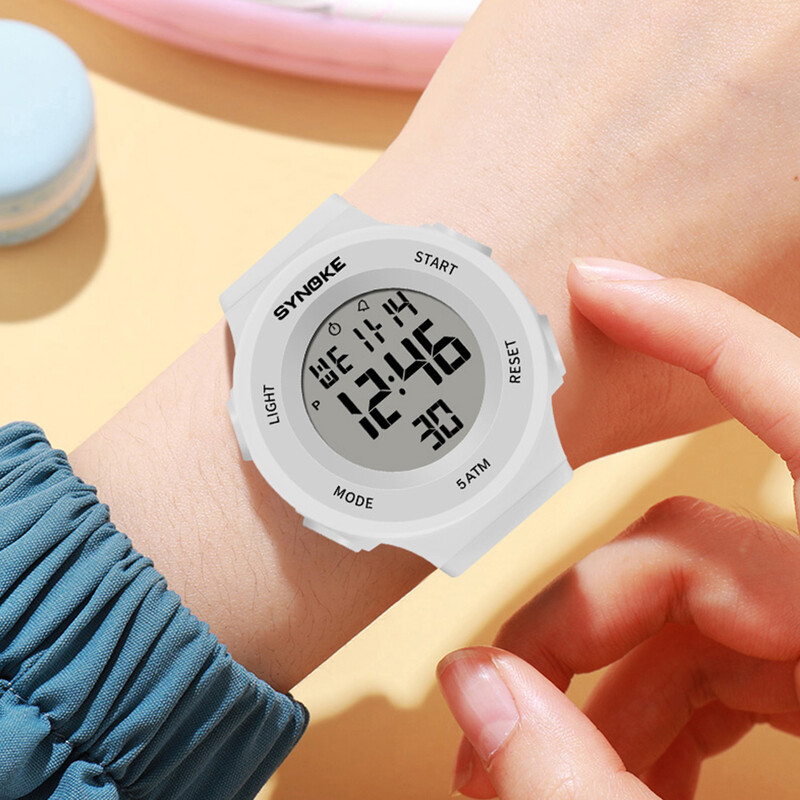 Ceas sport SYNOKE, 5ATM, rezistent la apă, tracker fitness unisex, afișaj digital, ceasuri pentru fete, pentru înot și scufundări