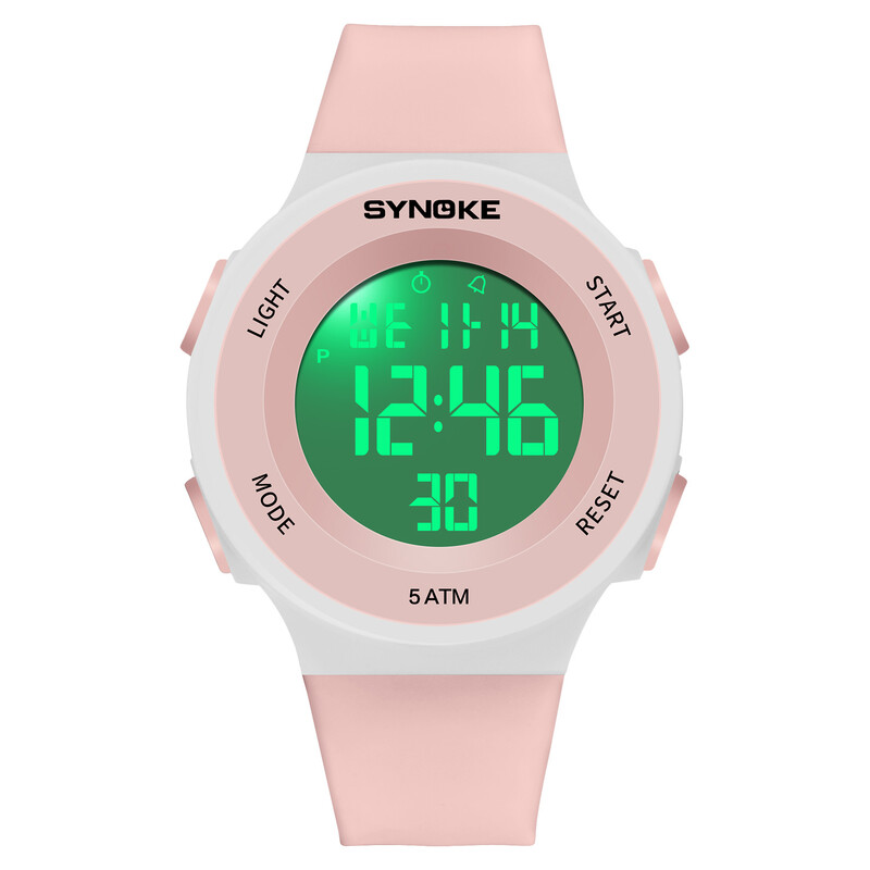 Ceas sport SYNOKE, 5ATM, rezistent la apă, tracker fitness unisex, afișaj digital, ceasuri pentru fete, pentru înot și scufundări