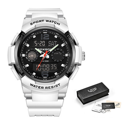 Ceas de bărbați LIGE Ceasuri de modă cu afișaj dublu de modă Ceasuri de cuarț sport militare, rezistente la apă, cadran albastru, calendar, cronograf, ceasuri pentru bărbați