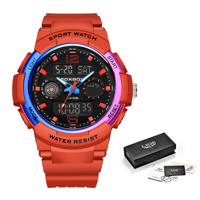 Ceas de bărbați LIGE Ceasuri de modă cu afișaj dublu de modă Ceasuri de cuarț sport militare, rezistente la apă, cadran albastru, calendar, cronograf, ceasuri pentru bărbați