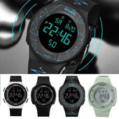 Ceas electronic luminos, rezistent la apă, pentru bărbați, la modă, simplu, la modă, cu ecran mare, sport, ceas sport multifuncțional