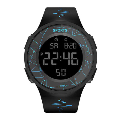 Ceas electronic luminos, rezistent la apă, pentru bărbați, la modă, simplu, la modă, cu ecran mare, sport, ceas sport multifuncțional