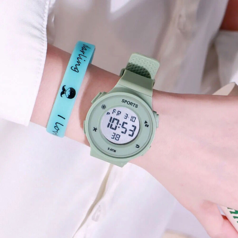 Ceas electronic luminos, rezistent la apă, pentru bărbați, la modă, simplu, la modă, cu ecran mare, sport, ceas sport multifuncțional