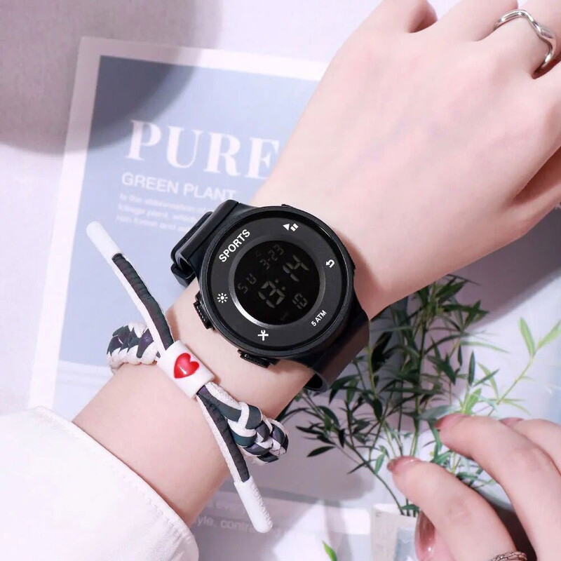 Ceas electronic luminos, rezistent la apă, pentru bărbați, la modă, simplu, la modă, cu ecran mare, sport, ceas sport multifuncțional