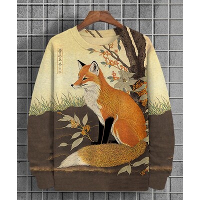 Tricou cu mânecă lungă cu pisică cu imprimeu, pentru bărbați, hanorace supradimensionate, pulover, toamnă, bărbați, femei, hanorac cu gât rotund, haine unisex la modă