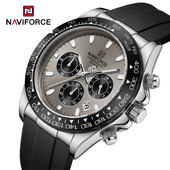NAVIFORCE Ceas de lux pentru bărbați, sport, rezistent la apă, cuarț, curea din silicon, cronograf, ceasuri de mână luminoase, Relogio Masculino