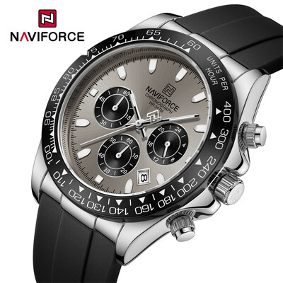 NAVIFORCE luxus férfi karóra vízálló sport kvarc óra szilikon szíj kronográf világító karórák Relogio Masculino
