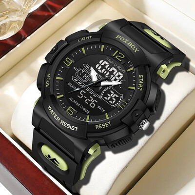 Ceas de bărbați LIGE, modă, sport militar, cu alarmă pentru dată, ceasuri pentru bărbați, cu LED, luminoase, rezistente la apă, din silicon, cuarț, ceas cu cronograf
