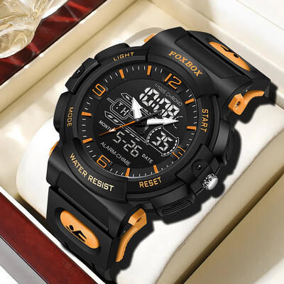 Ceas de bărbați LIGE, modă, sport militar, cu alarmă pentru dată, ceasuri pentru bărbați, cu LED, luminoase, rezistente la apă, din silicon, cuarț, ceas cu cronograf