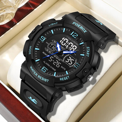 Ceas de bărbați LIGE, modă, sport militar, cu alarmă pentru dată, ceasuri pentru bărbați, cu LED, luminoase, rezistente la apă, din silicon, cuarț, ceas cu cronograf