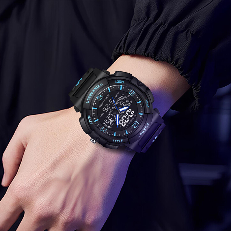 Ceas de bărbați LIGE, modă, sport militar, cu alarmă pentru dată, ceasuri pentru bărbați, cu LED, luminoase, rezistente la apă, din silicon, cuarț, ceas cu cronograf