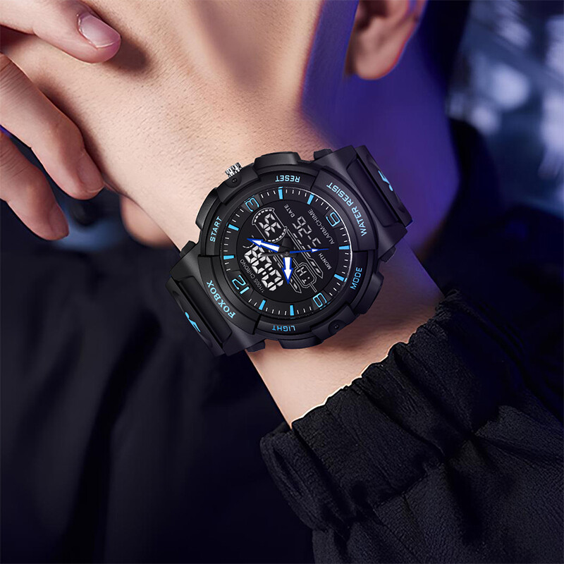 Ceas de bărbați LIGE, modă, sport militar, cu alarmă pentru dată, ceasuri pentru bărbați, cu LED, luminoase, rezistente la apă, din silicon, cuarț, ceas cu cronograf