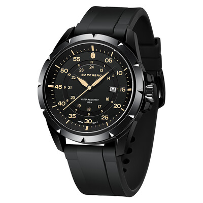 SAPPHERO Ceas pentru bărbați Ceas cu quartz de lux 50M Impermeabil Mișcare importată Ceas din oțel inoxidabil Cadou pentru bărbați Curea din silicon Ceas de mână