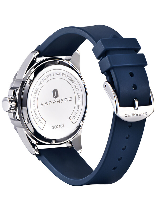 SAPPHERO Ceas pentru bărbați Ceas cu quartz de lux 50M Impermeabil Mișcare importată Ceas din oțel inoxidabil Cadou pentru bărbați Curea din silicon Ceas de mână