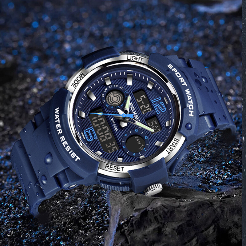 FOXBOX jauni digitālie pulksteņi vīriešiem militārie silikona sporta ūdensizturīgie pulksteni vīriešu modes biznesa vīriešu kvarca rokas pulksteņi