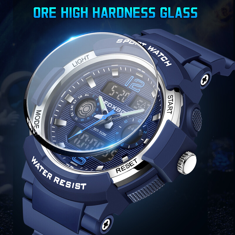 FOXBOX jauni digitālie pulksteņi vīriešiem militārie silikona sporta ūdensizturīgie pulksteni vīriešu modes biznesa vīriešu kvarca rokas pulksteņi