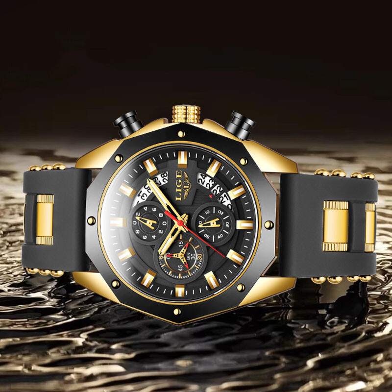 LIGE New Business Ceas Bărbați Silicon Militar Sport Ceasuri Impermeabile Pentru Bărbați Top Brand Luxury Quartz Data Cronograf Bărbat