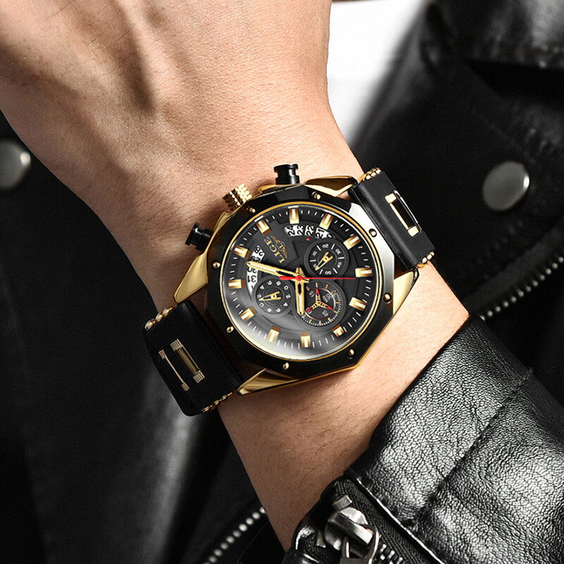 LIGE New Business Ceas Bărbați Silicon Militar Sport Ceasuri Impermeabile Pentru Bărbați Top Brand Luxury Quartz Data Cronograf Bărbat