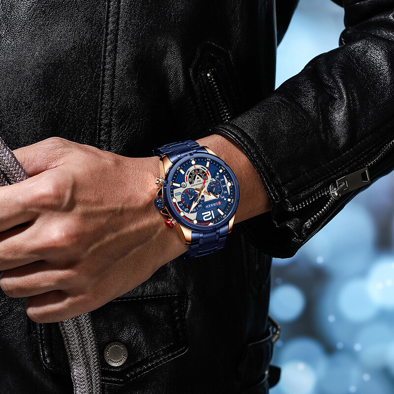 Ceasuri noi pentru bărbați, marca de top de lux CURREN, ceas cu quartz pentru bărbați, ceasuri de mână sport rezistente la apă, cronograf, dată, relogio masculin